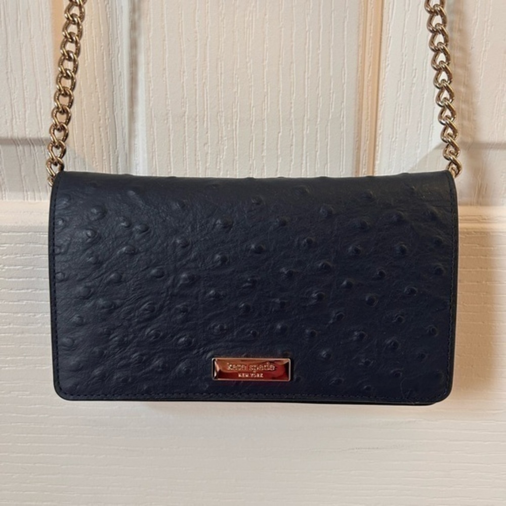 NWOT KATE SPADE New York Women Leather Bag, Crossbody, Navy Blue
